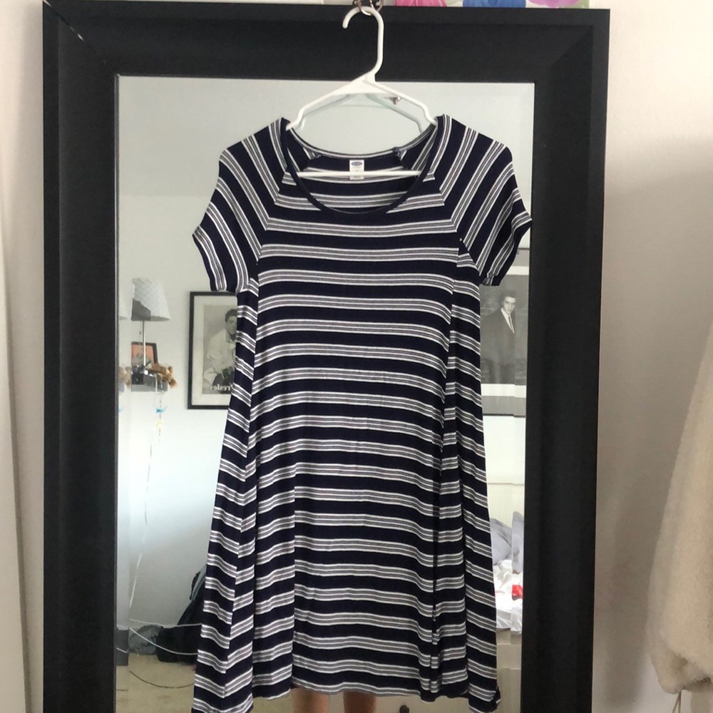 striped tee-shirt dress